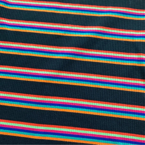 Vintage 90s Delia’s rainbow stripe ribbed fitted tee shirt. - Picture 3 of 6